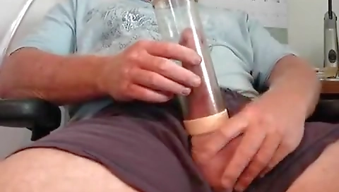 Tall blonde plays with her pussy