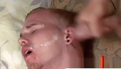 Suck bulge & hot and cum on my face